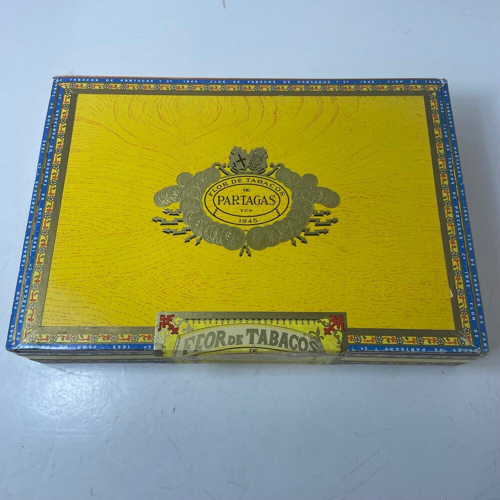 Partagas Cigar Box Only Empty Wood Collectible 10 3/4" x 7.5" x 2" Holds 25